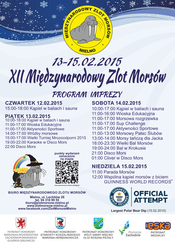 Program XII Międzynarodowego Zlotu Morsów w Mielnie 2015