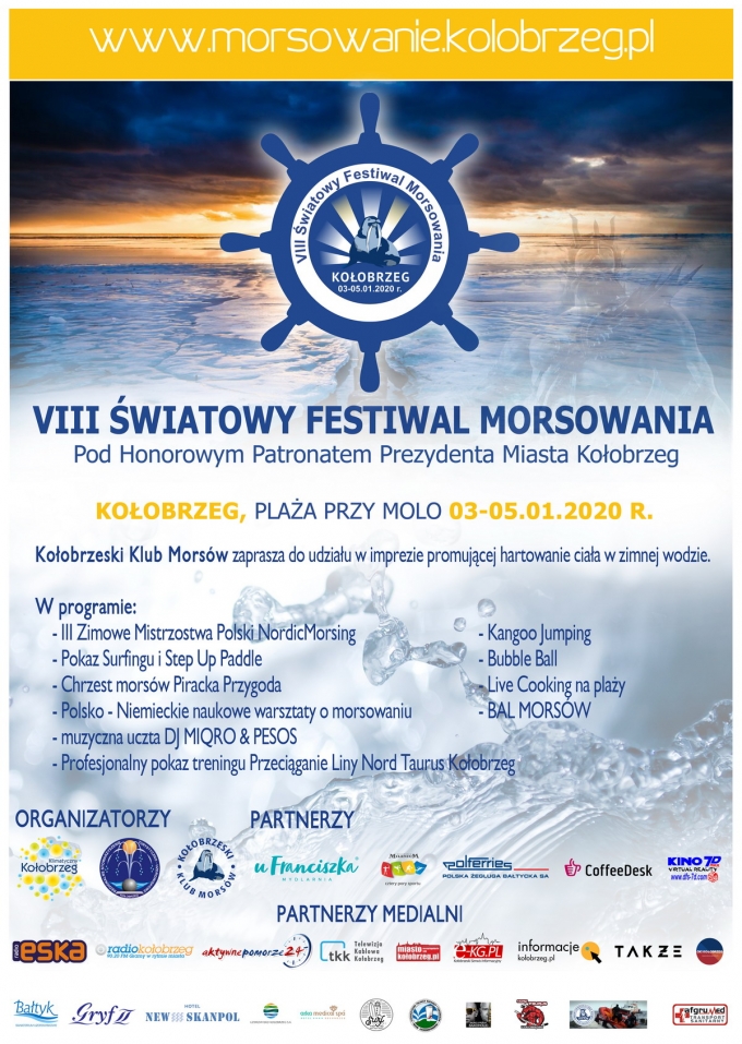 Plakat: VIII Światowy Festiwal Morsowania, Kołobrzeg